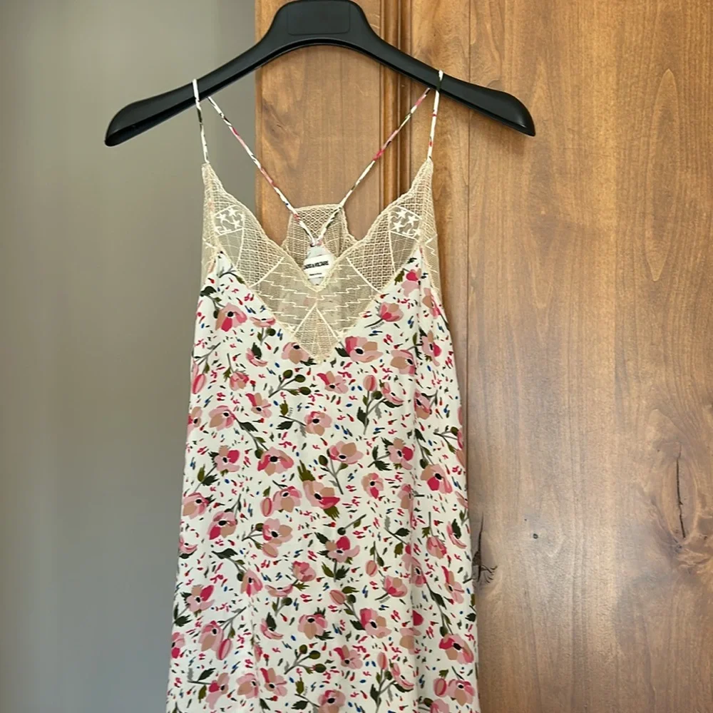 🇫🇷🇫🇷ZADIG & VOLTAIRE Paris Risty Anemone Floral Print Slip maxi hi low Dress - Picture 11 of 12